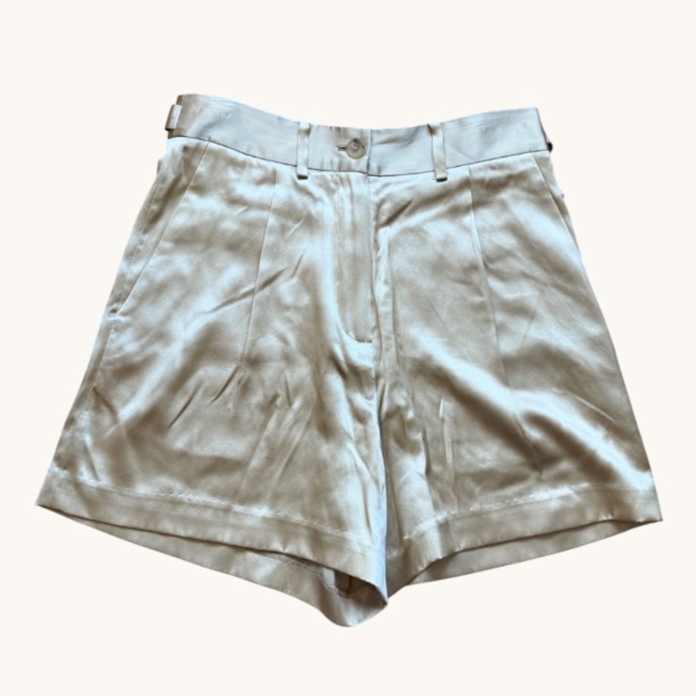 Nili Lotan Silk Bordeaux Shorts
